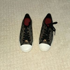 Rare Authentic Black Logo Coach Sneakers